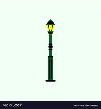 Retro vintage lamp post with electricity lantern vector image