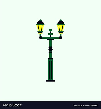 Retro vintage lamp post with electricity lantern vector image