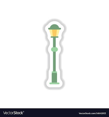 Retro vintage lamp post with electricity lantern vector image