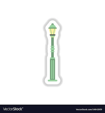 Retro vintage lamp post with electricity lantern vector image
