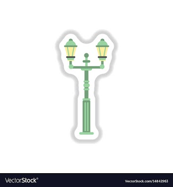 Retro vintage lamp post with electricity lantern vector image