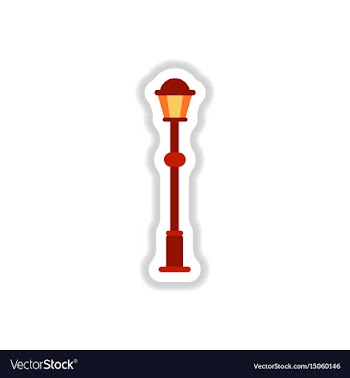 Retro vintage lamp post with electricity lantern vector image