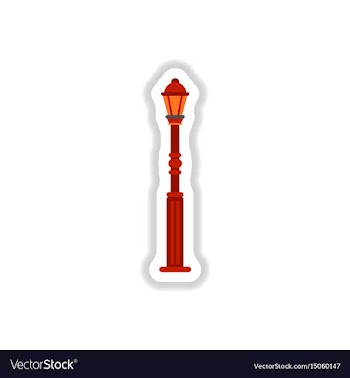 Retro vintage lamp post with electricity lantern vector image