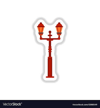 Retro vintage lamp post with electricity lantern vector image