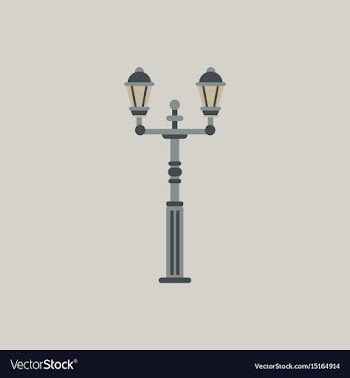 Retro vintage lamp post with electricity lantern vector image