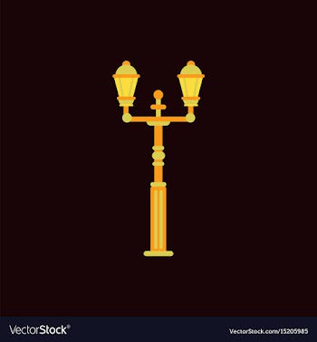 Retro vintage lamp post with electricity lantern vector image