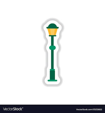 Retro vintage lamp post with electricity lantern vector image