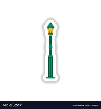 Retro vintage lamp post with electricity lantern vector image