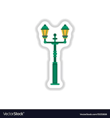 Retro vintage lamp post with electricity lantern vector image