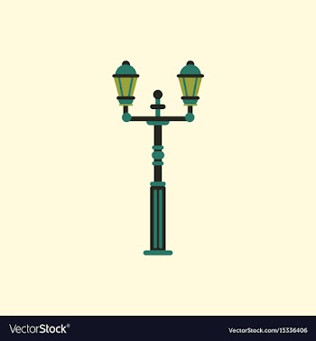 Retro vintage lamp post with electricity lantern vector image