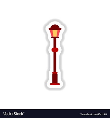Retro vintage lamp post with electricity lantern vector image