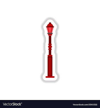 Retro vintage lamp post with electricity lantern vector image