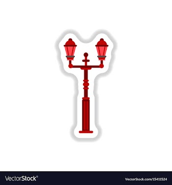 Retro vintage lamp post with electricity lantern vector image