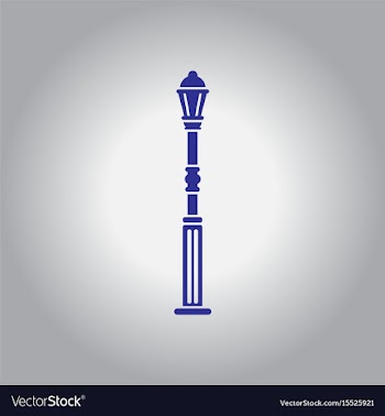 Retro vintage lamp post with electricity lantern vector image