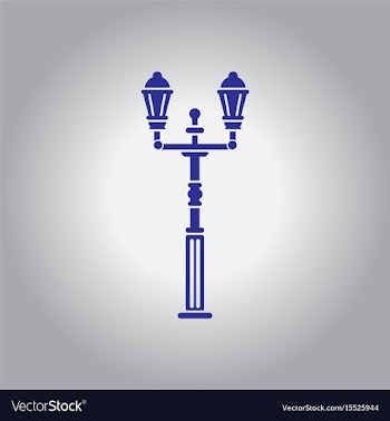 Retro vintage lamp post with electricity lantern vector image