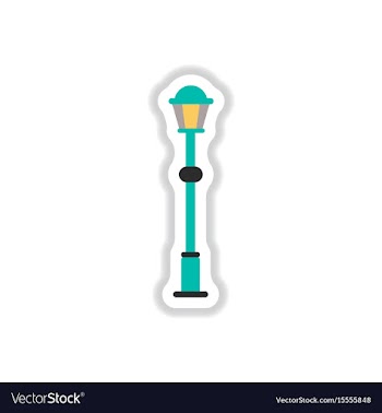 Retro vintage lamp post with electricity lantern vector image
