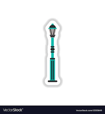 Retro vintage lamp post with electricity lantern vector image