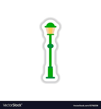 Retro vintage lamp post with electricity lantern vector image