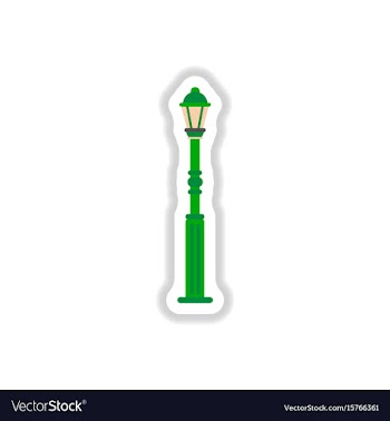 Retro vintage lamp post with electricity lantern vector image