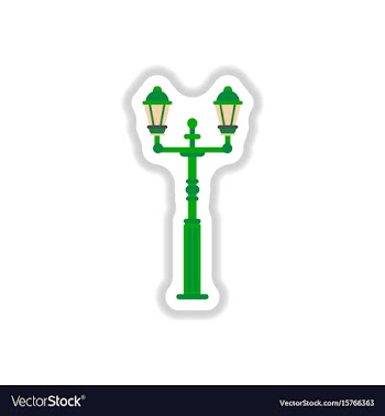 Retro vintage lamp post with electricity lantern vector image