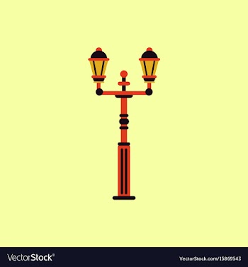 Retro vintage lamp post with electricity lantern vector image