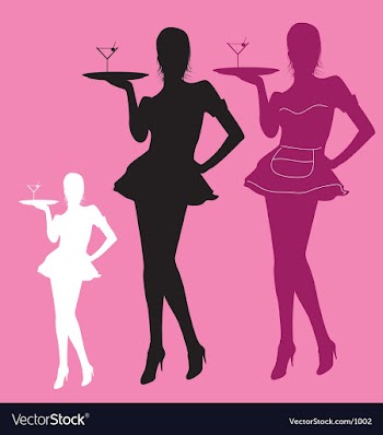 Retro waitress vector image