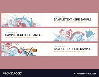 Retro web banners vector image