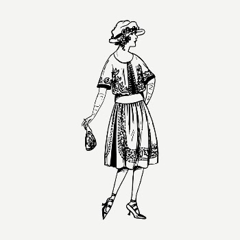 Retro women's fashion drawing, vintage | Free PSD - rawpixel