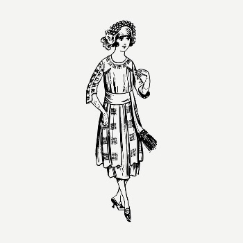 Retro women's fashion drawing, vintage | Free PSD - rawpixel
