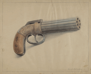 Revolving Pistol (ca.1936) by Erwin | Free Photo - rawpixel