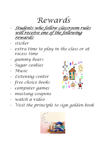 Rewards Students who follow classroom rules will receive one of ...