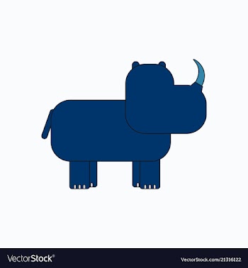 Rhino animal silhouette vector image