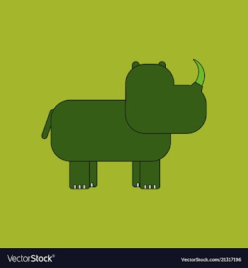 Rhino animal silhouette vector image