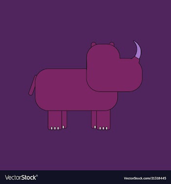 Rhino animal silhouette vector image