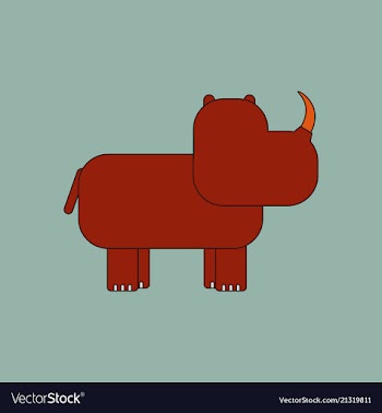 Rhino animal silhouette vector image