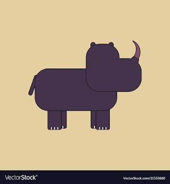 Rhino animal silhouette vector image
