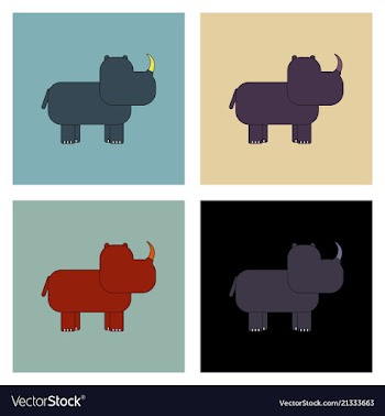 Rhino animal silhouette vector image