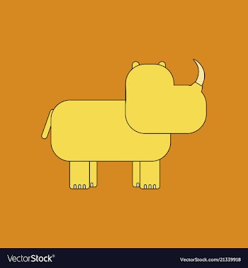 Rhino animal silhouette vector image