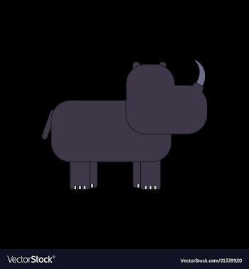 Rhino animal silhouette vector image