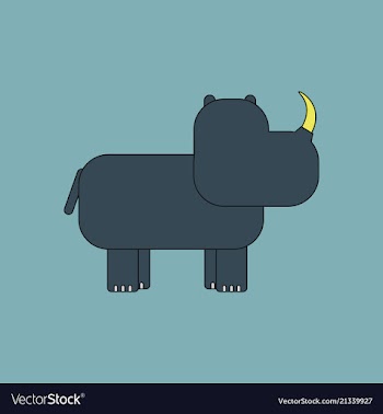 Rhino animal silhouette vector image