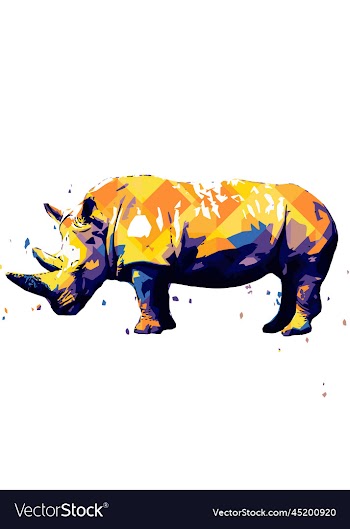 rhino art colorful poster image design