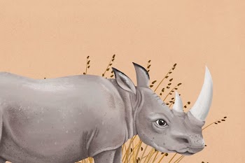 Rhino wildlife background, brown design | Free Photo Illustration - rawpixel