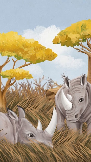 Rhino wildlife iPhone wallpaper, cute | Free Photo Illustration - rawpixel