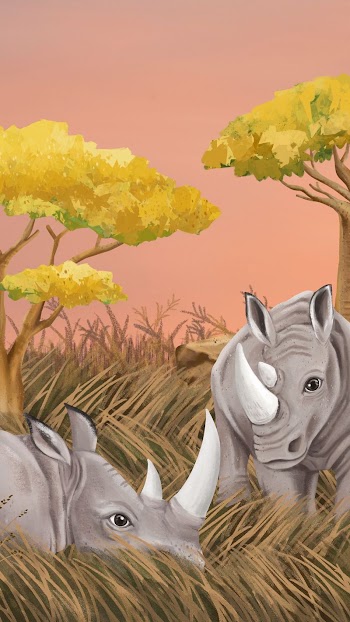 Rhino wildlife iPhone wallpaper, cute | Free Photo Illustration - rawpixel