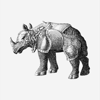 Rhinoceros armor  clipart, vintage | Free Vector - rawpixel