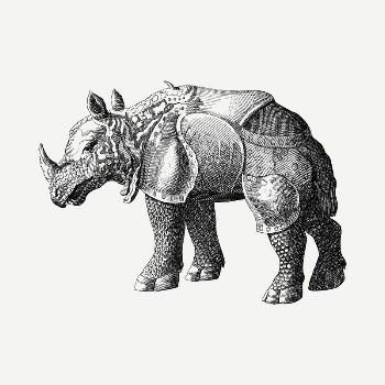 Rhinoceros armor drawing, vintage illustration | Free PSD - rawpixel