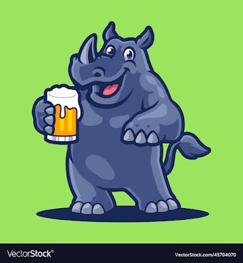 rhinoceros cartoon character mascot design