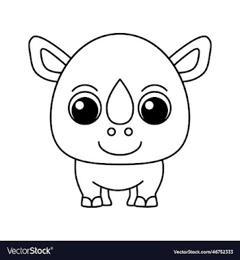 rhinoceros cartoon coloring page for kids