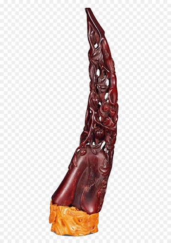 Rhinoceros Horn - Rhino horn cup carved peach grain 