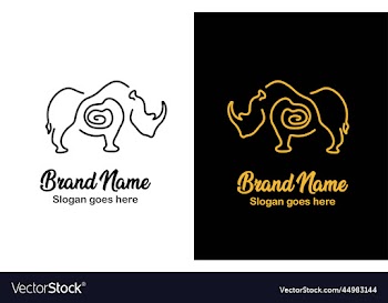 rhinoceros line art logo design